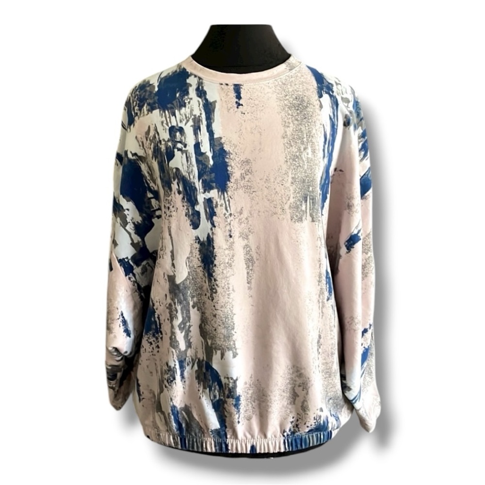 Zara Trafaluc dolman sleeve crew neck sweater with full zipper back size medium